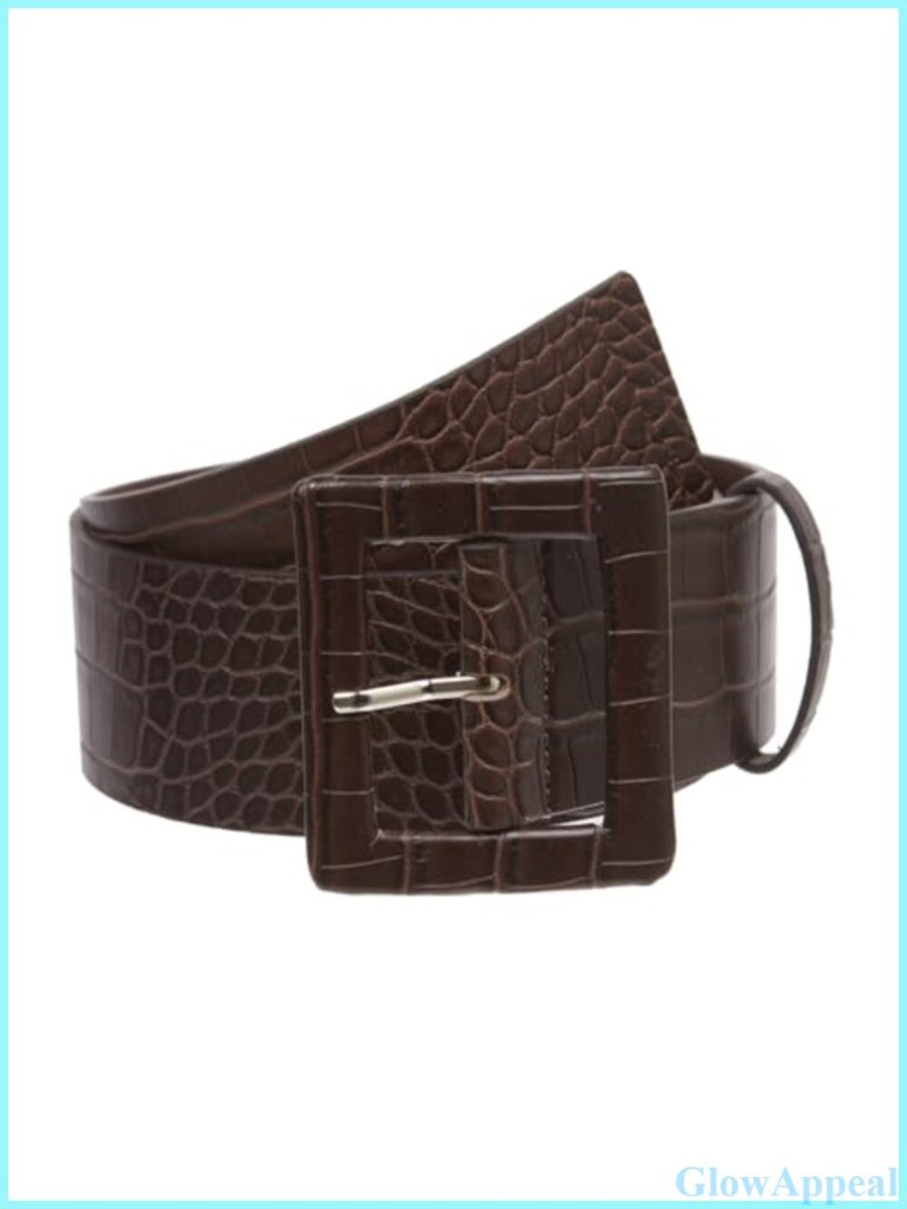 2 1/4" Wide Faux Leather Crocodile Print Patent Leather Waist Belt